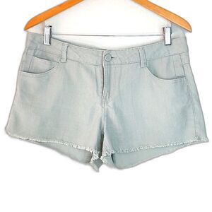 JOLT Women's Green Linen Cotton Cutoff Shorts sz 9 (Juniors) Fringe Frayed